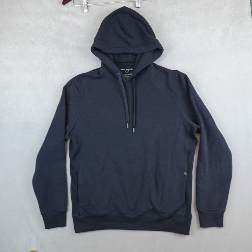 Mack Weldon Ace Hoodie Mens Large Black Fleece Stretch Drawstrings Pockets
